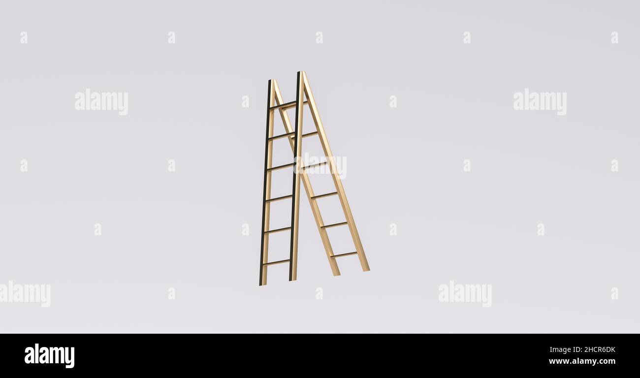 Golden ladder. Growth Concept image Stock Photo