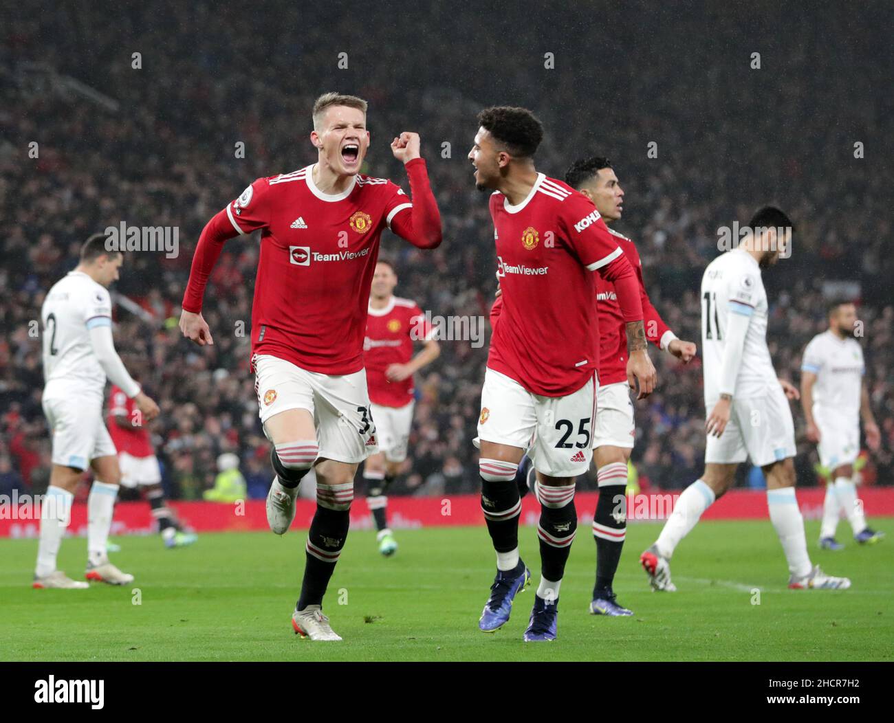 Old Trafford, Manchester, UK. 30th Dec, 2021. Premier League Football Manchester United versus Burnley; Scott McTominay of Manchester United celebrates after scoring his sides first goal after 8 minutes Credit: Action Plus Sports/Alamy Live News Stock Photo