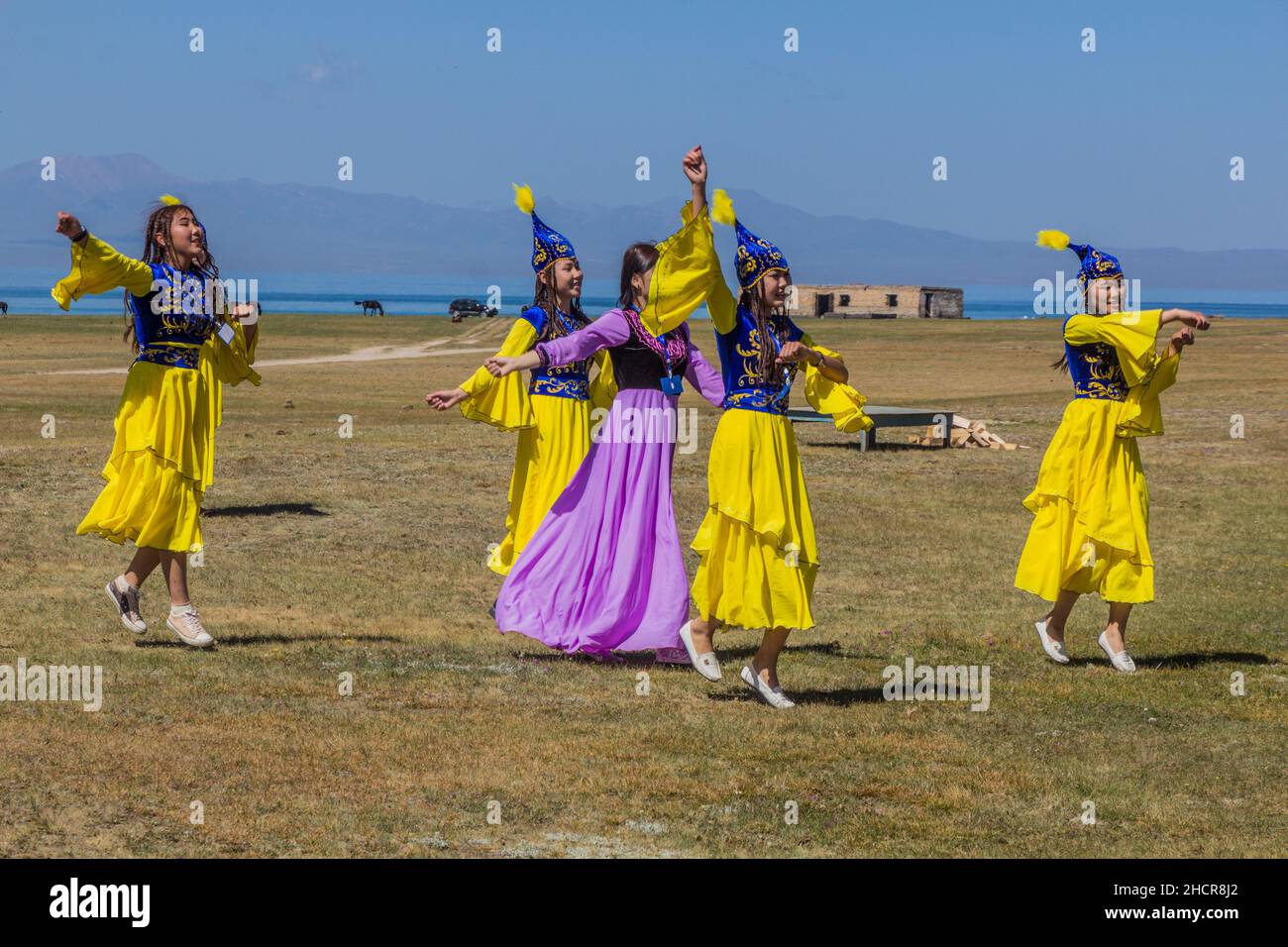 SONG KOL, KYRGYZSTAN - JULY 25, 2018: Traditional dance performance