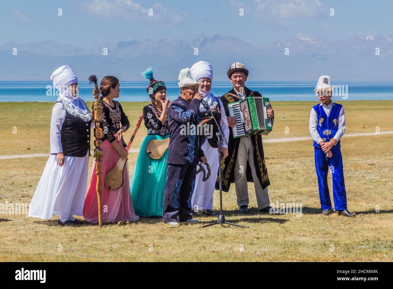 SONG KOL, KYRGYZSTAN - JULY 25, 2018: Traditional music performance
