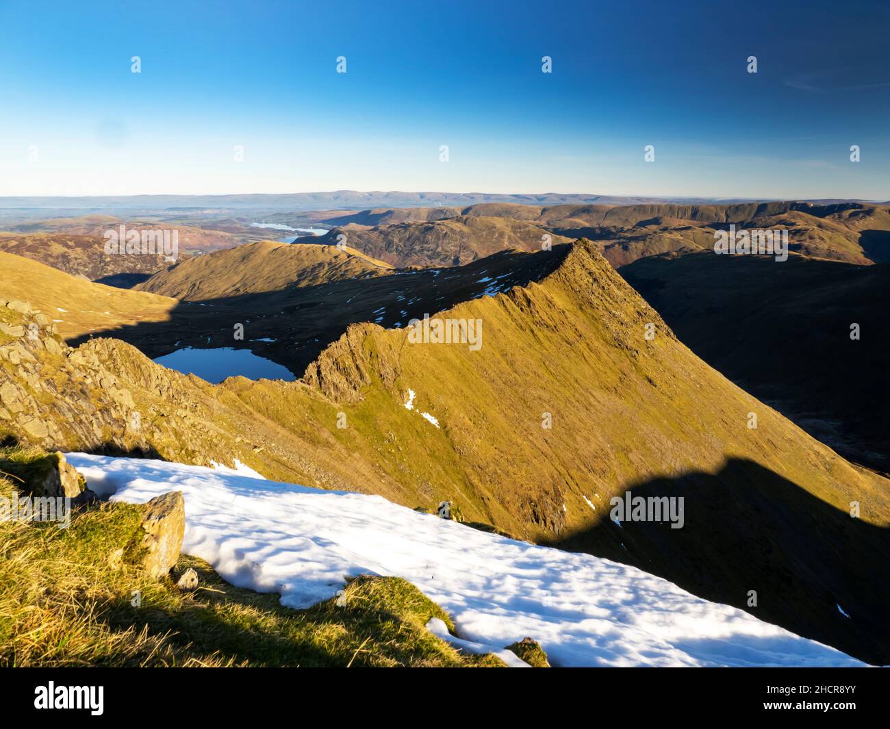 Striding Edge on Helvellyn in the Lake District, UK. Stock Photo