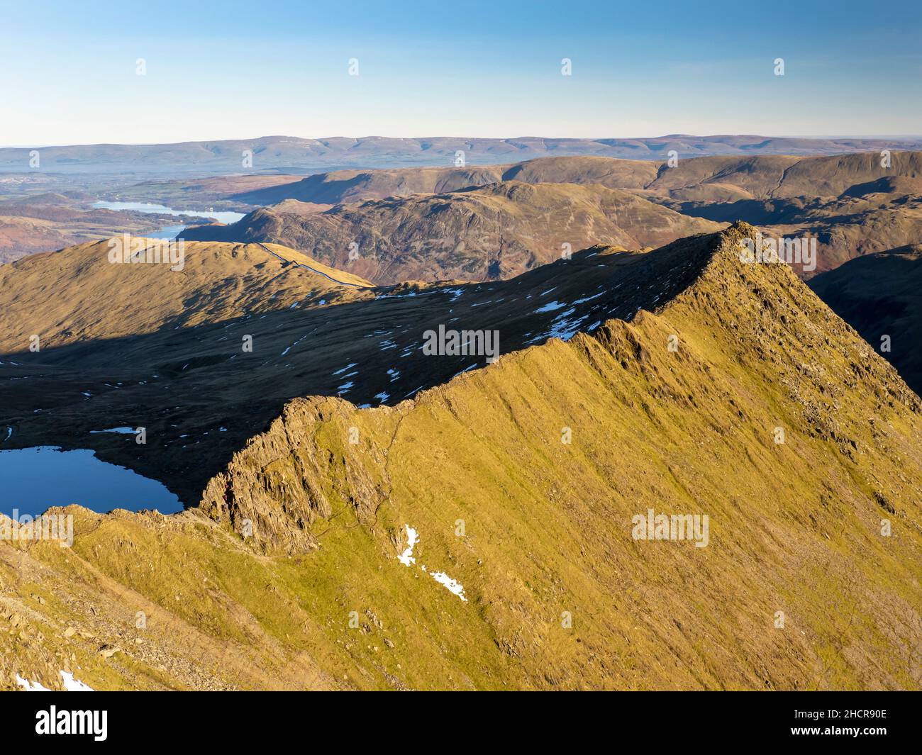 Striding Edge on Helvellyn in the Lake District, UK. Stock Photo