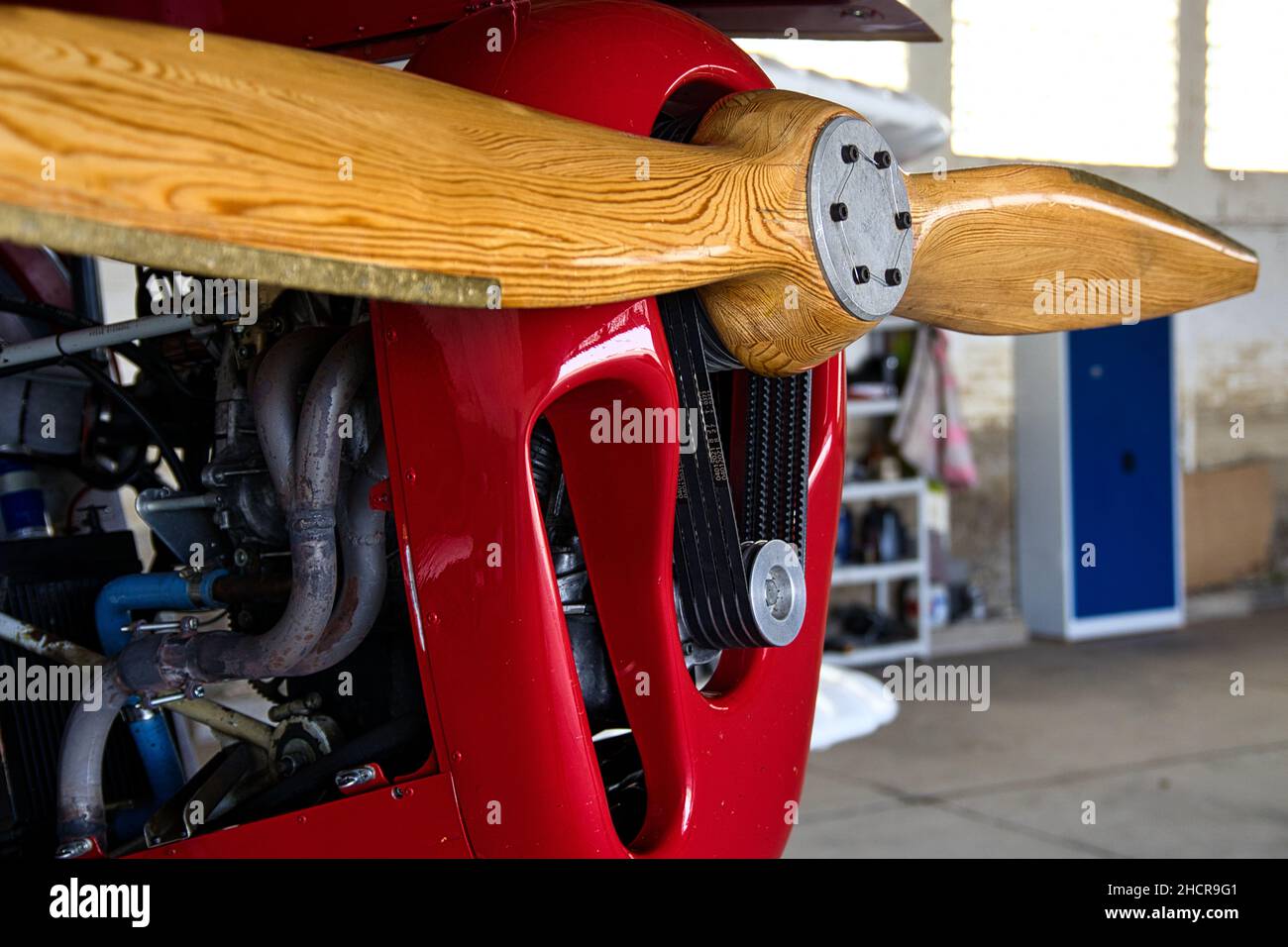 Closeup shot of an airplane Stock Photo