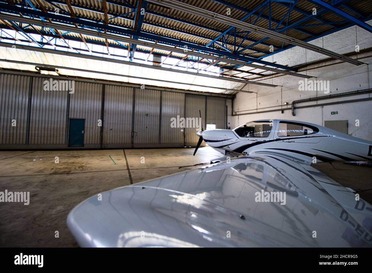 Closeup shot of an airplane Stock Photo