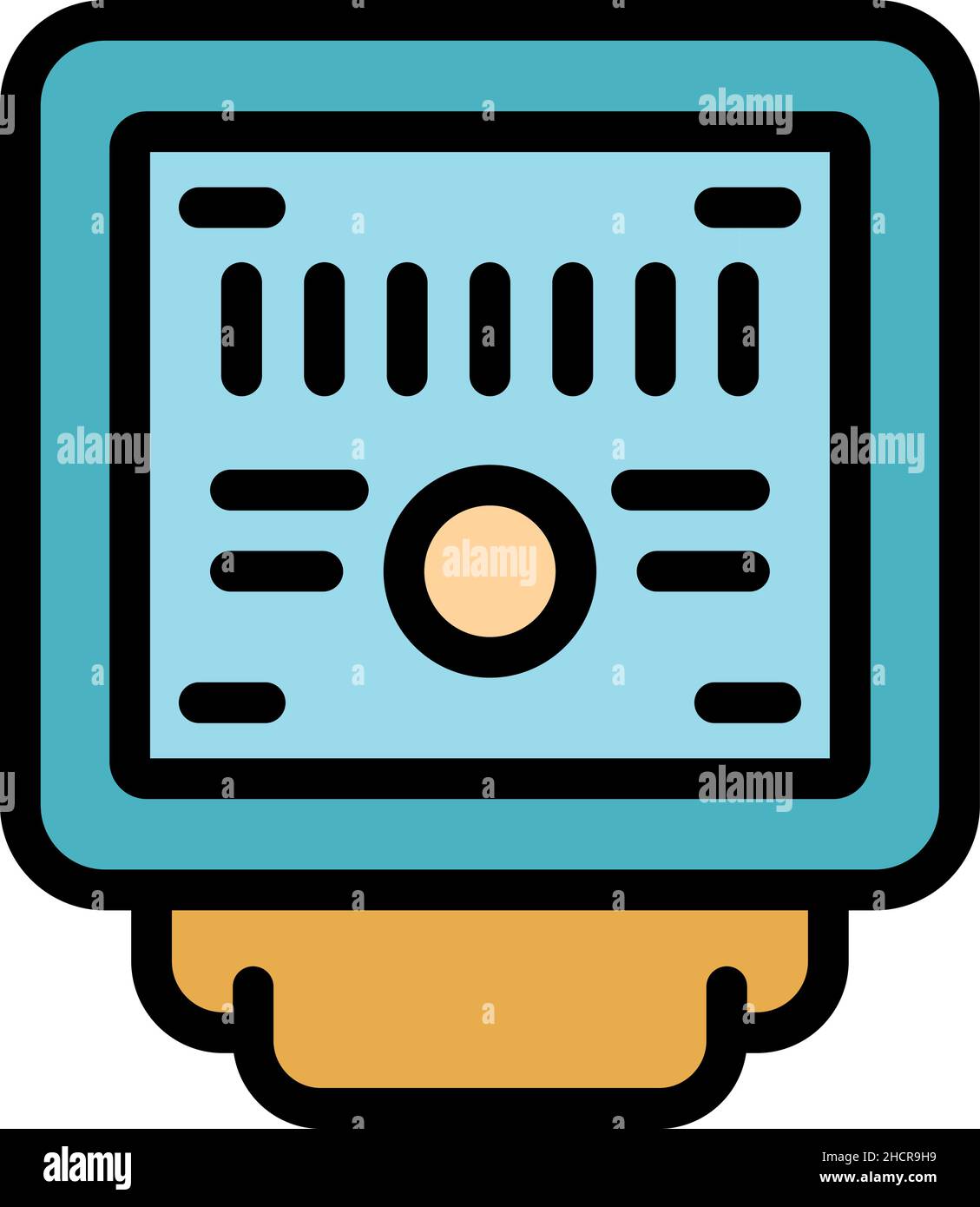 Electrical junction box icon. Outline electrical junction box vector icon color flat isolated