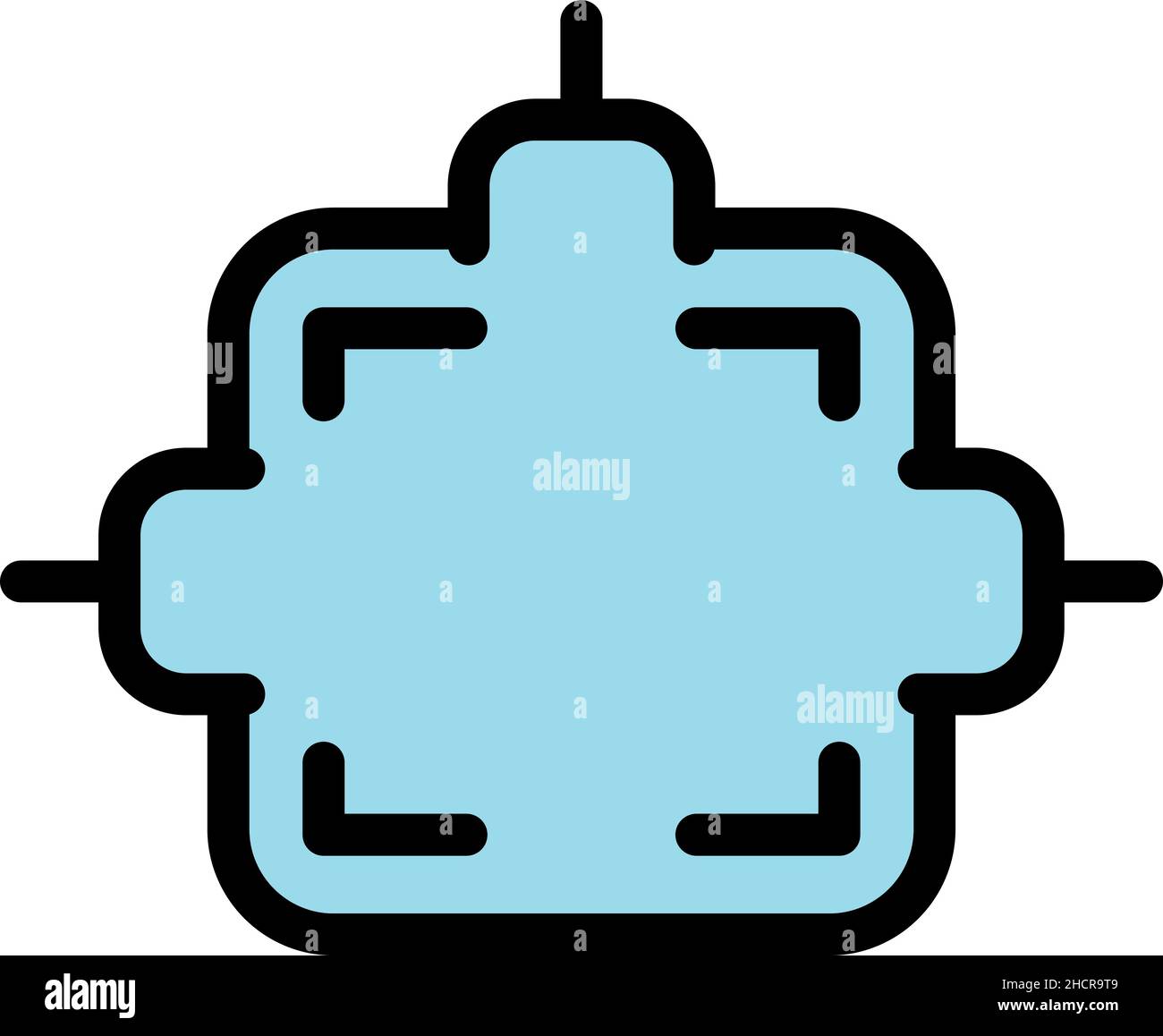 Cable junction box icon. Outline cable junction box vector icon color flat isolated Stock Vector