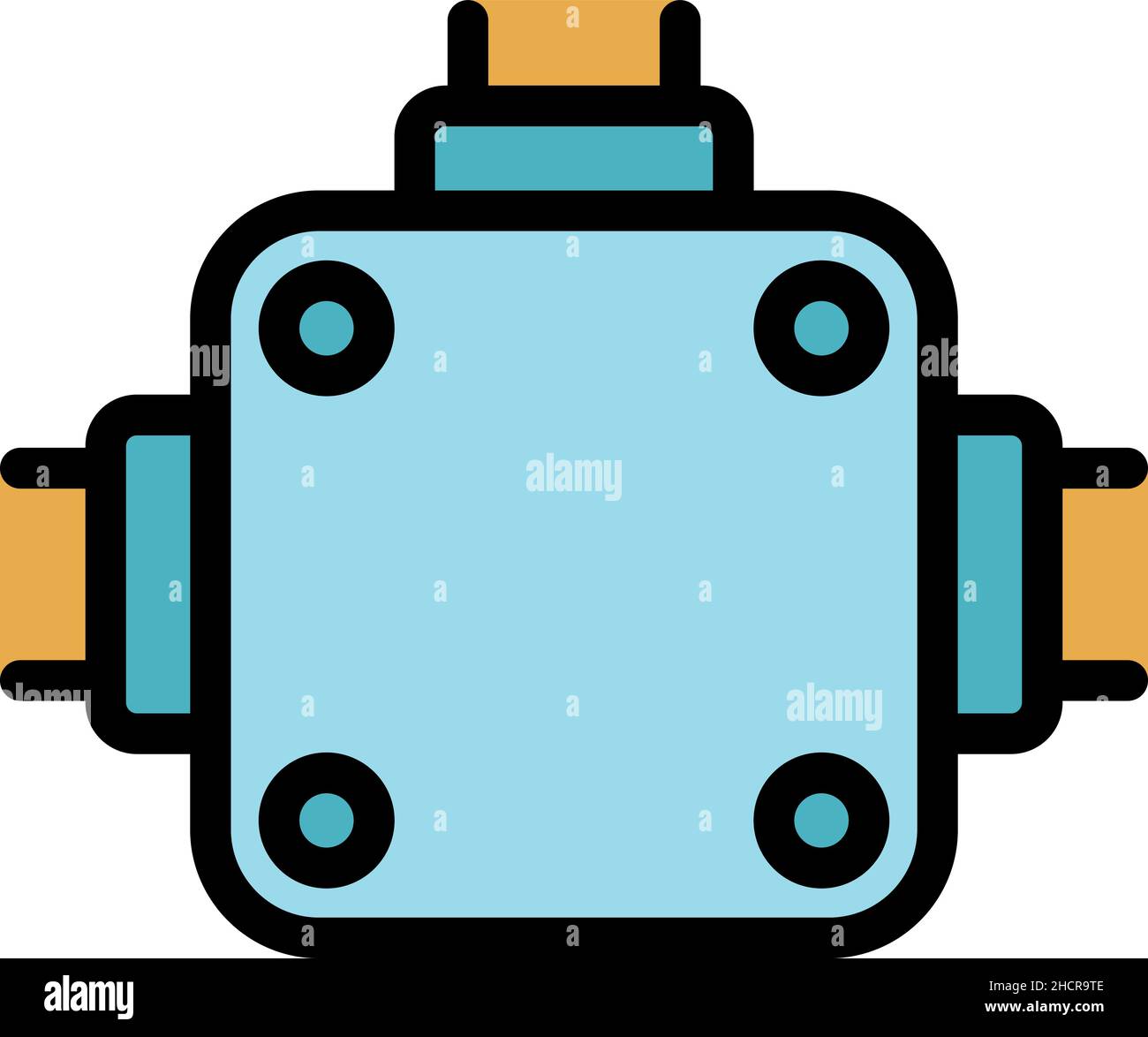 Tool junction box icon. Outline tool junction box vector icon color flat isolated Stock Vector