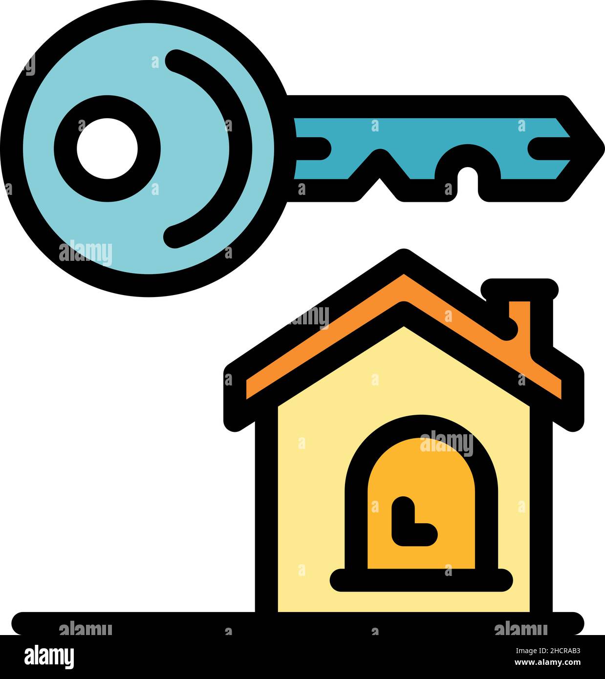 House rent icon. Outline house rent vector icon color flat isolated ...