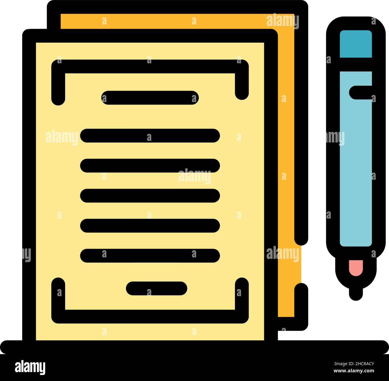 Rental contract icon. Outline rental contract vector icon color flat ...