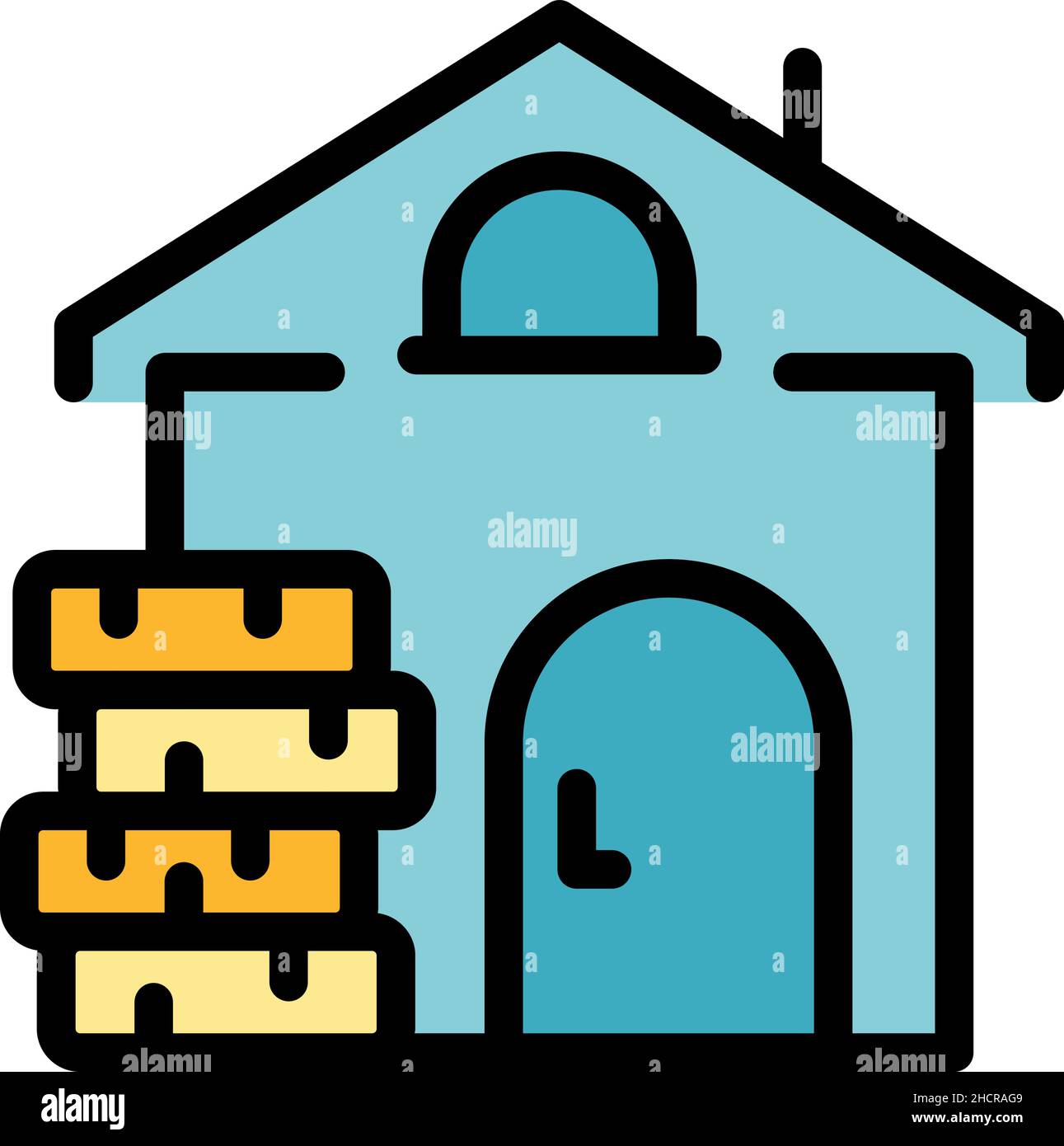 Building rent icon. Outline building rent vector icon color flat ...