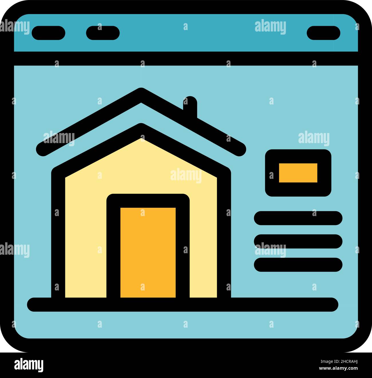 Online rent house icon. Outline online rent house vector icon color ...