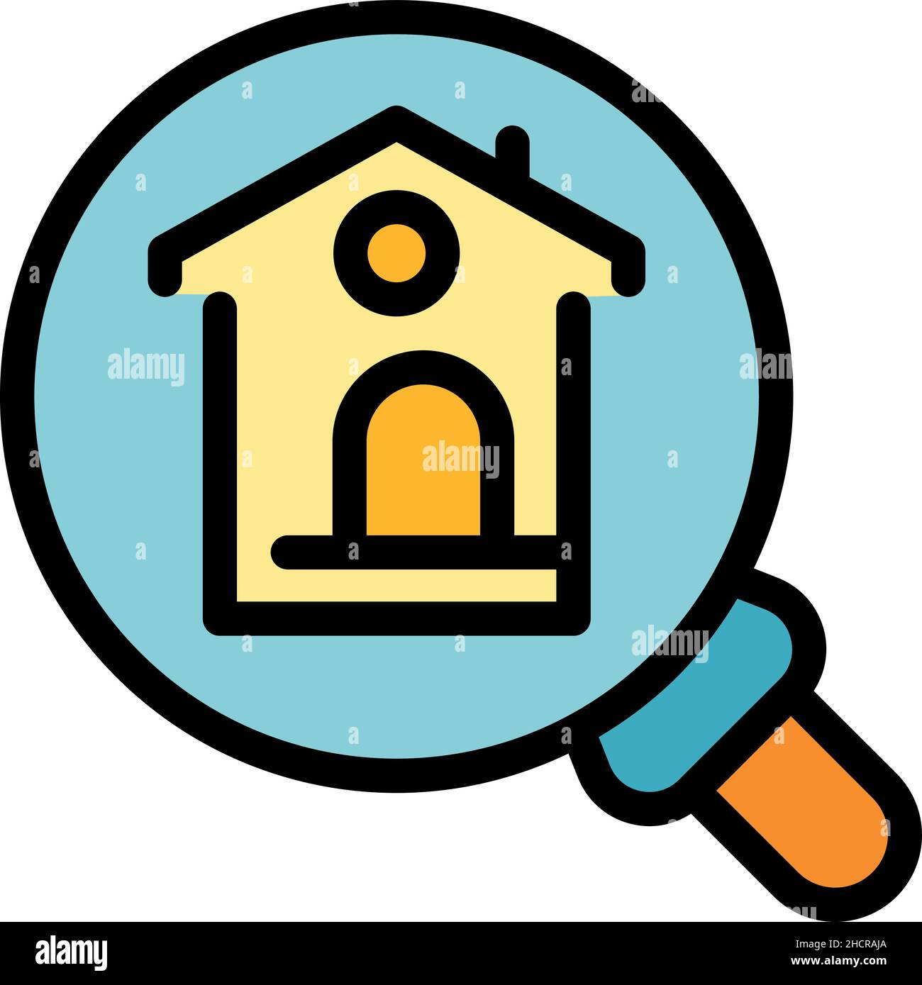 Key house magnifying glass Stock Vector Images - Alamy