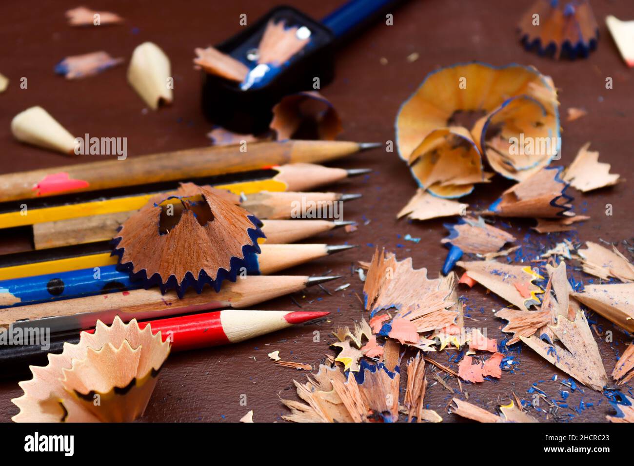 Colour pencil sharpening Stock Photo Alamy
