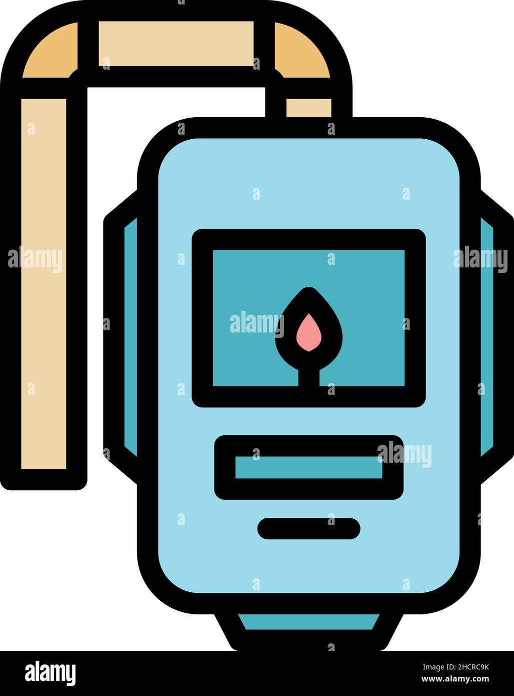 Welder mask icon. Outline welder mask vector icon color flat isolated ...