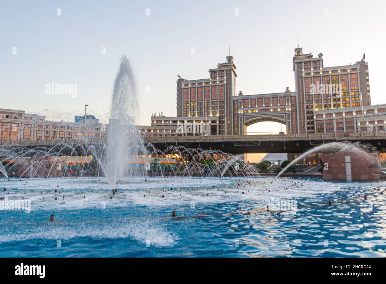 Fountain in Astana now Nur-Sultan , capital of Kazakhstan Stock Photo