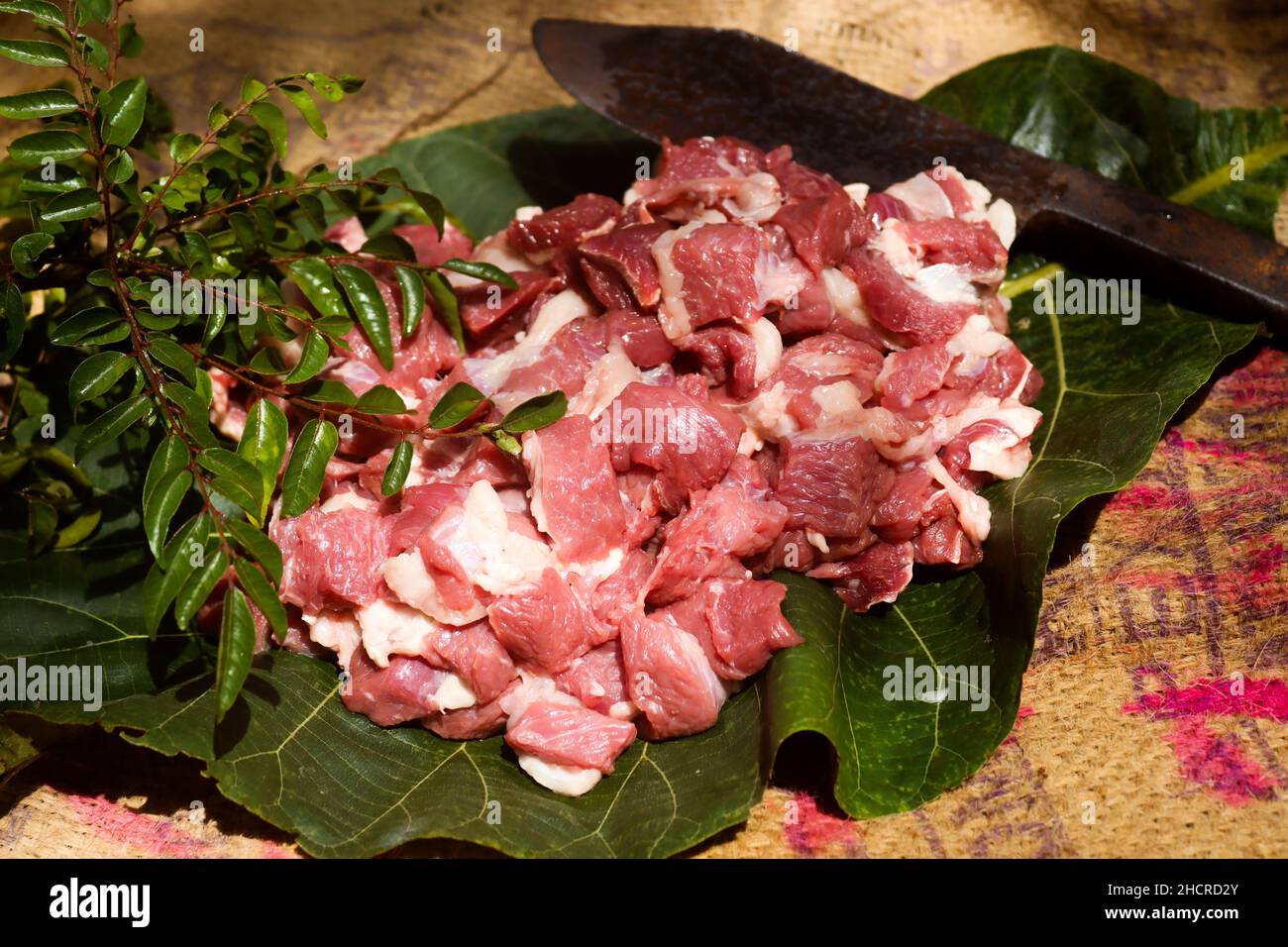 Beef raw Buffalo meat Stock Photo