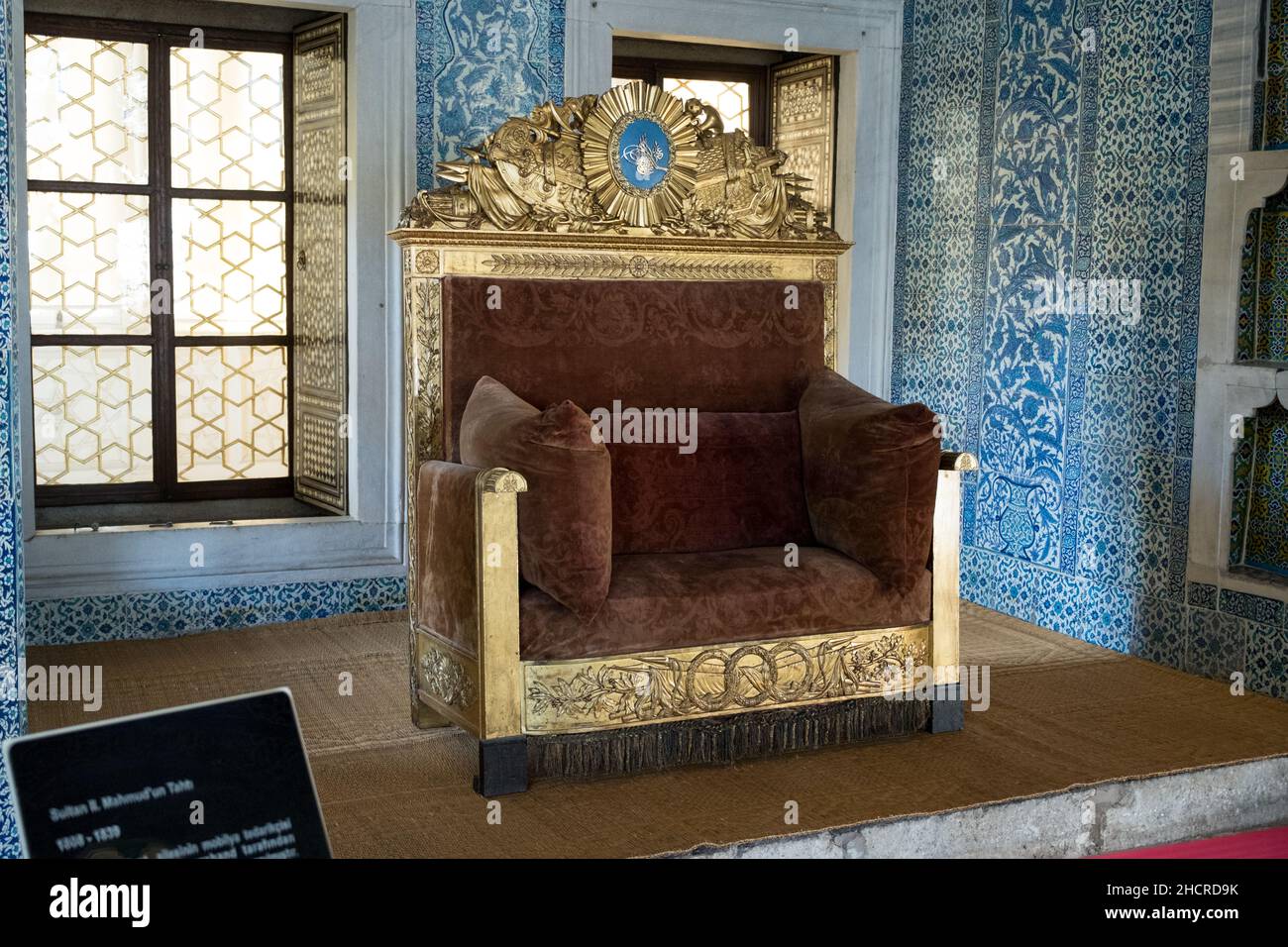 Istanbul, Turkey - October 30, 2021: the Throne of the 30th Ottoman Sultan Mahmud II. Editorial shot in Istanbul. Stock Photo