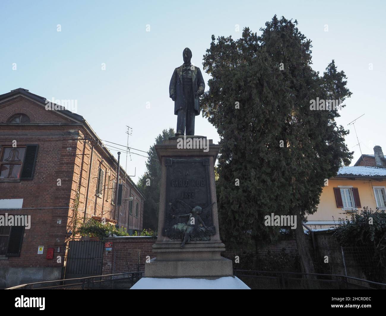 Statue of Engineer Carlo Noe who designed the Canale Cavour canal, by