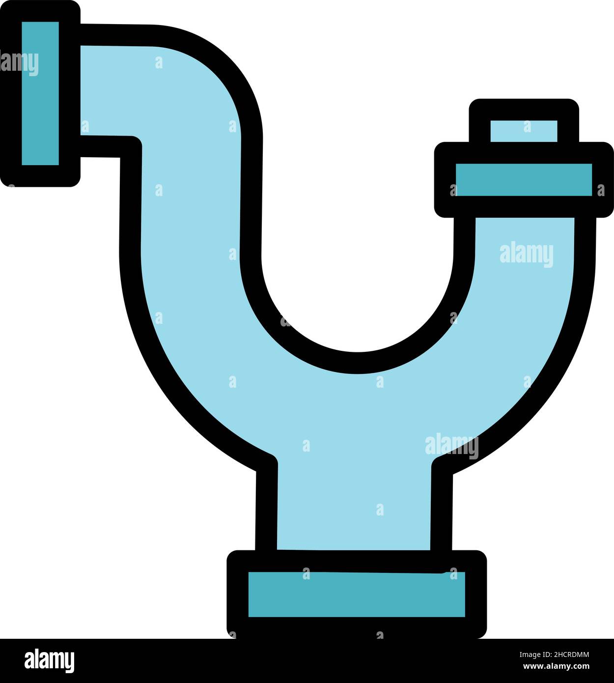 Sanitary pipe icon. Outline sanitary pipe vector icon color flat ...