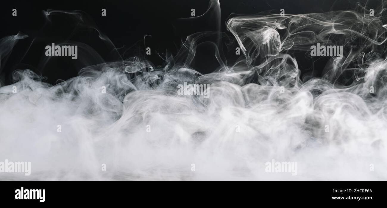 Realistic dry ice smoke clouds fog Stock Photo
