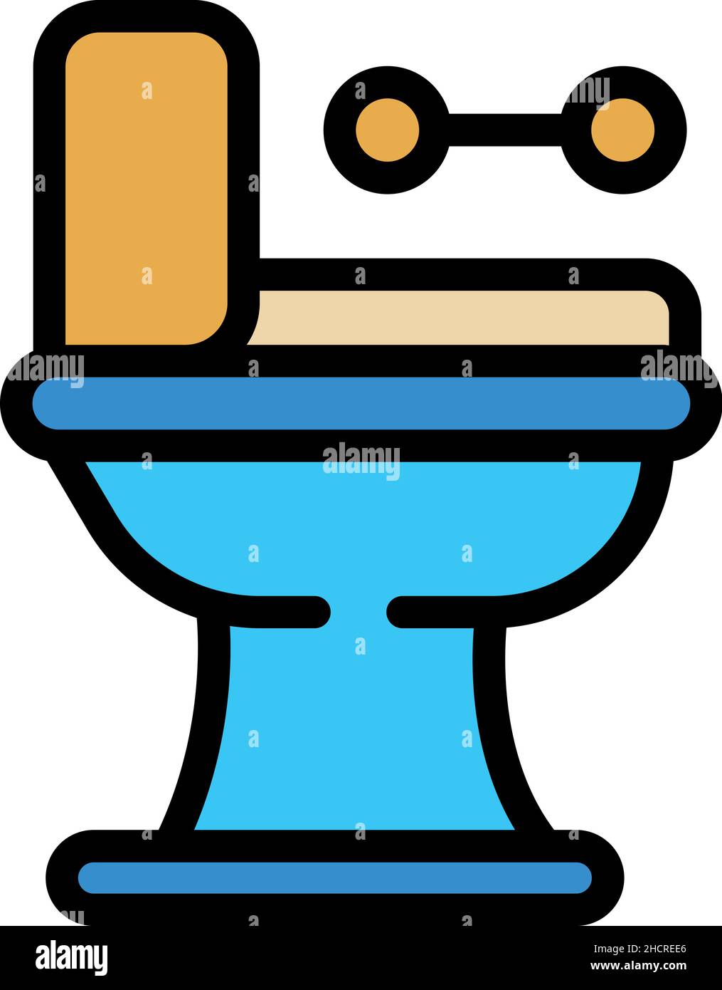 Wc toilet icon. Outline wc toilet vector icon color flat isolated Stock