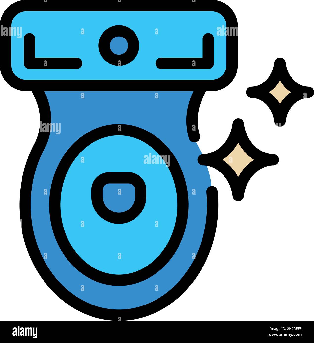Clean toilet icon. Outline clean toilet vector icon color flat isolated Stock Vector Image & Art