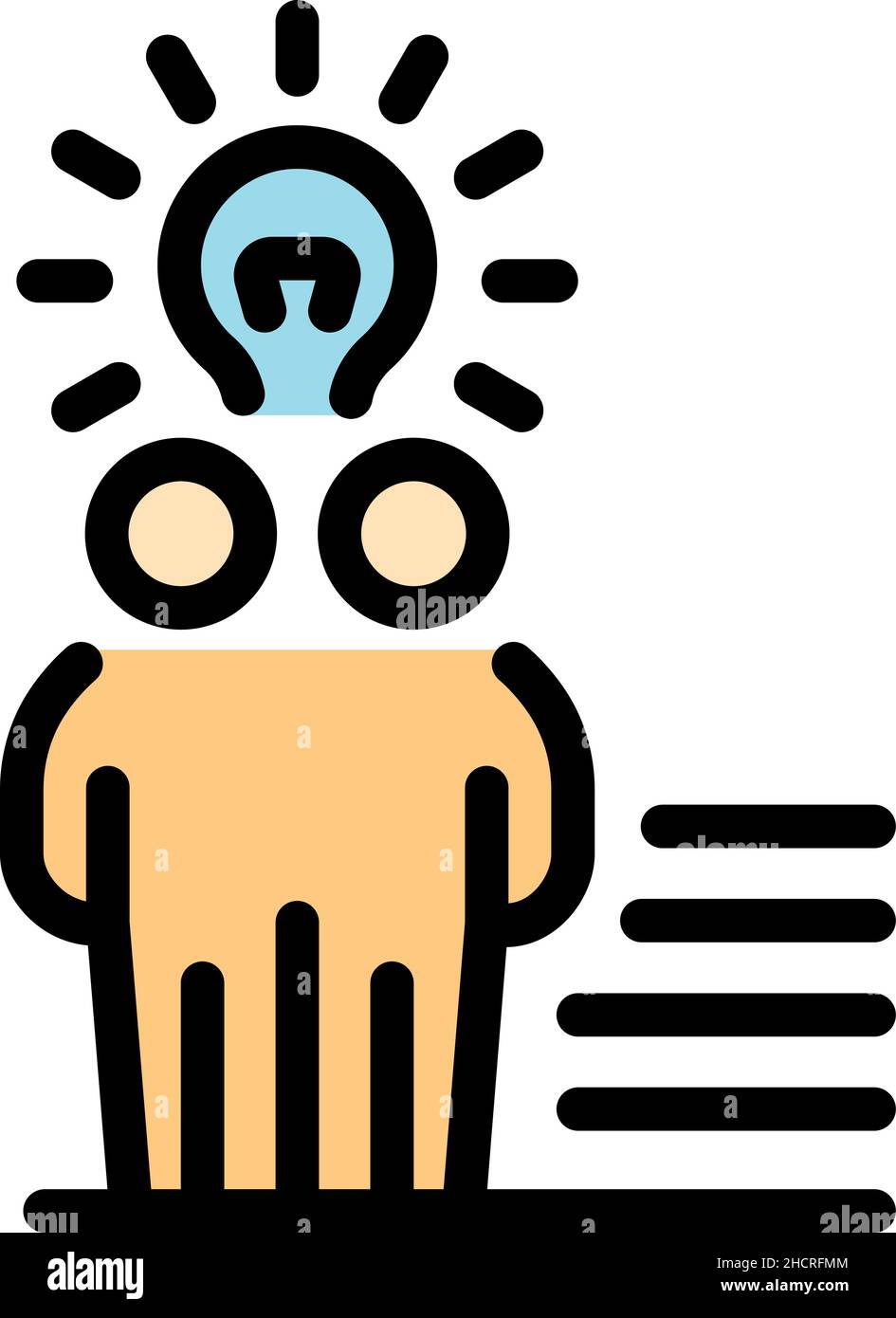 Authority influence icon. Outline authority influence vector icon color flat isolated Stock Vector