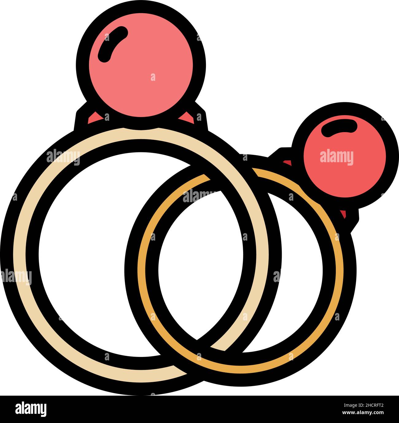 Rings icon. Outline rings vector icon color flat isolated Stock Vector ...
