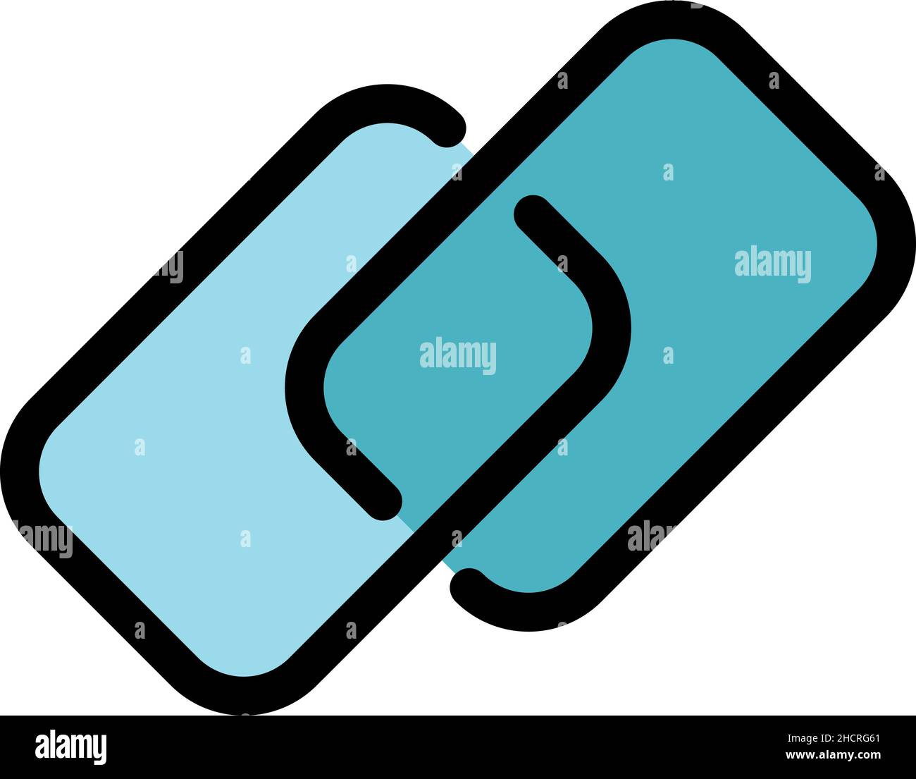 Share chain link icon. Outline share chain link vector icon color flat isolated Stock Vector