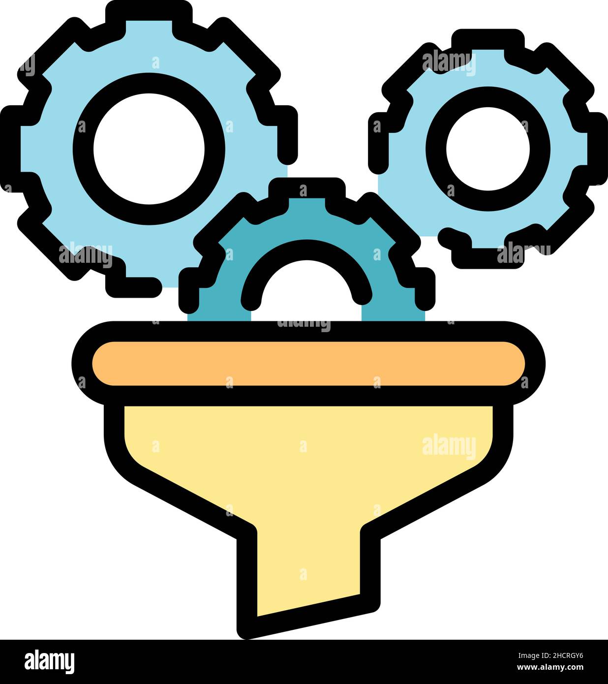 Funnel setting icon. Outline funnel setting vector icon color flat ...