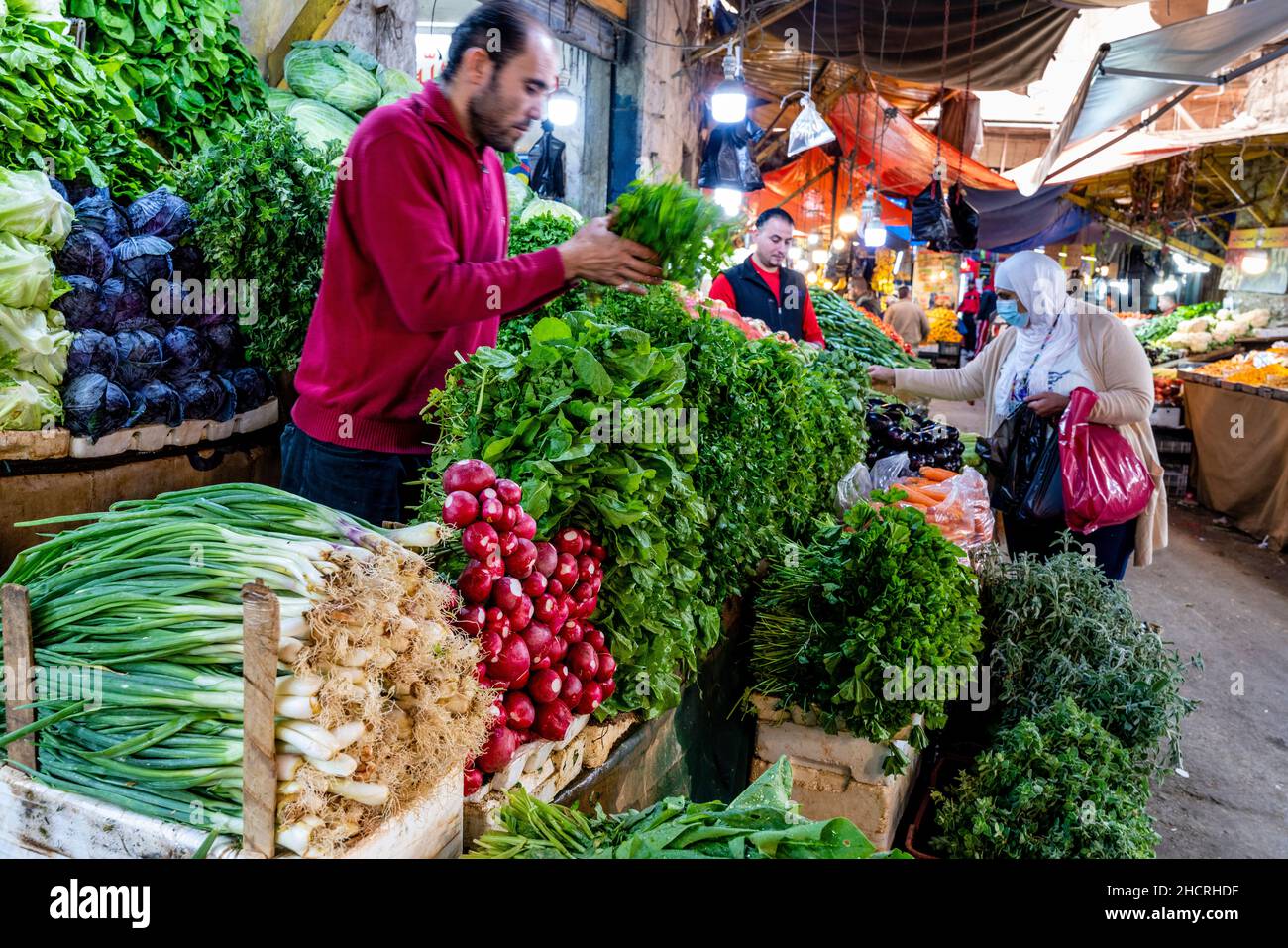 Fresh Vegetables On Sale In The Souk, Downtown Amman, Amman, Jordan