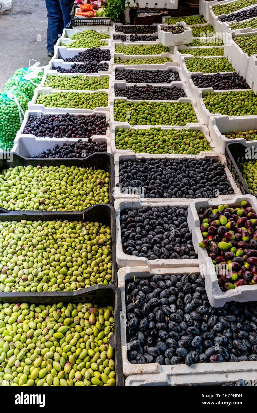 Fresh Olives For Sale In The Souk, Amman, Jordan Stock Photo Alamy