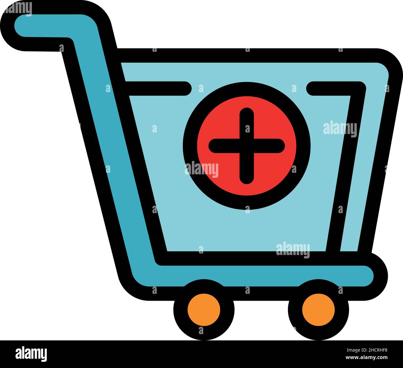 Shopping cart icon. Outline shopping cart vector icon color flat ...