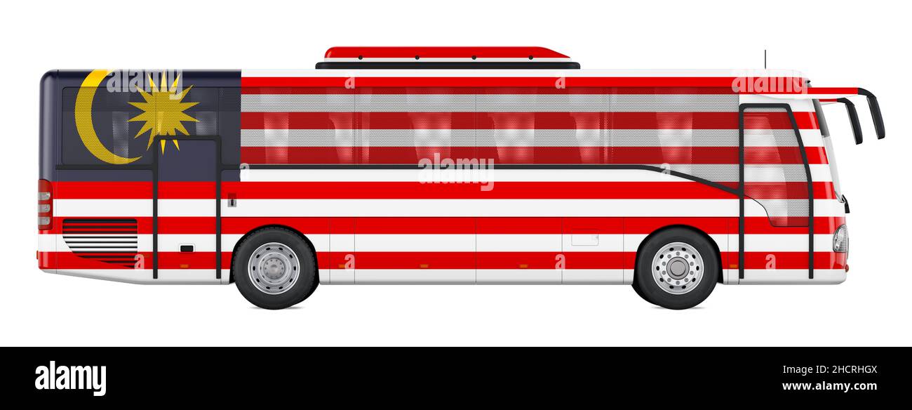 Bus travel in Malta, Maltese  bus tours, concept. 3D rendering isolated on white background Stock Photo