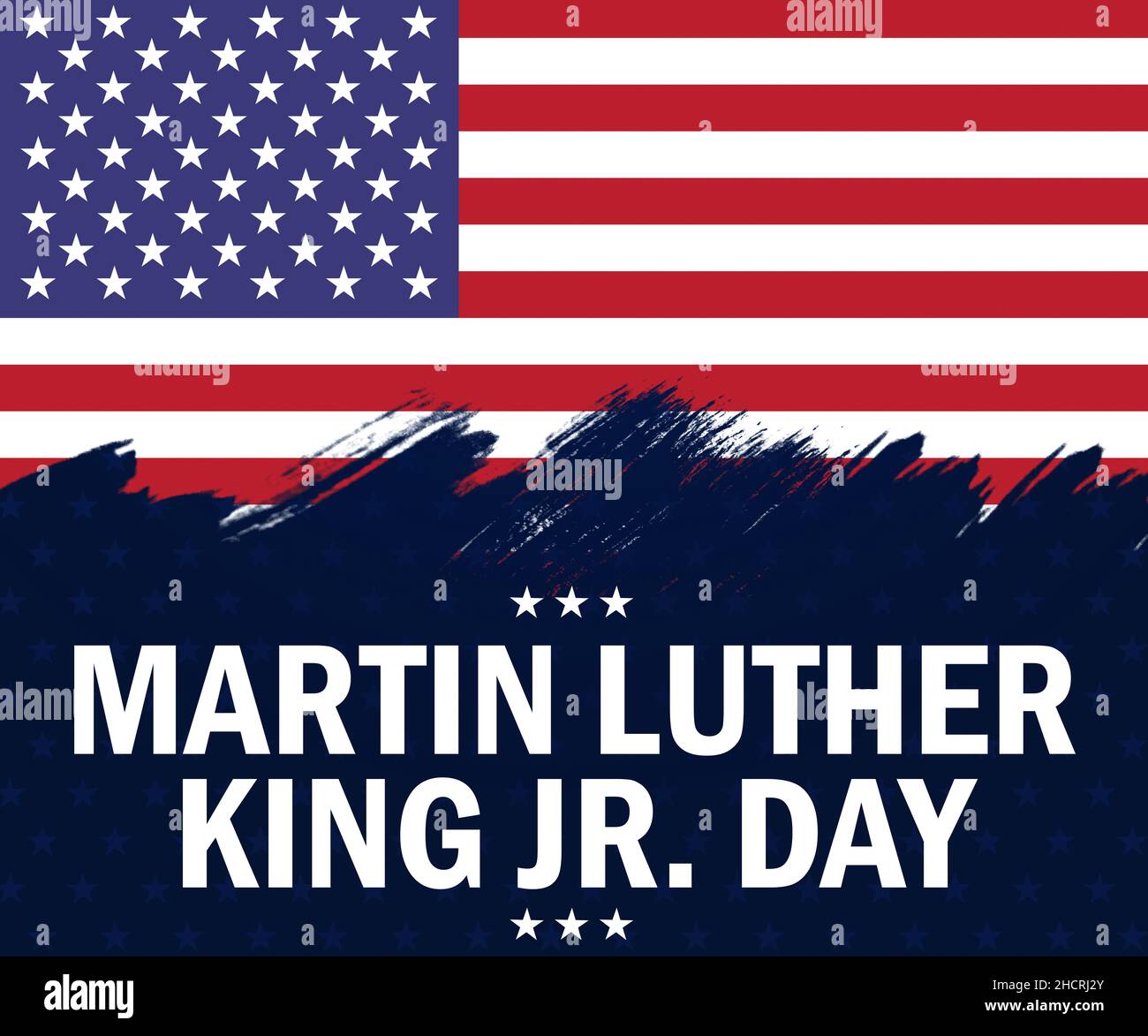 Latest Martin Luther King Jr. Day Holiday Background with United States Flag and Stars Stock