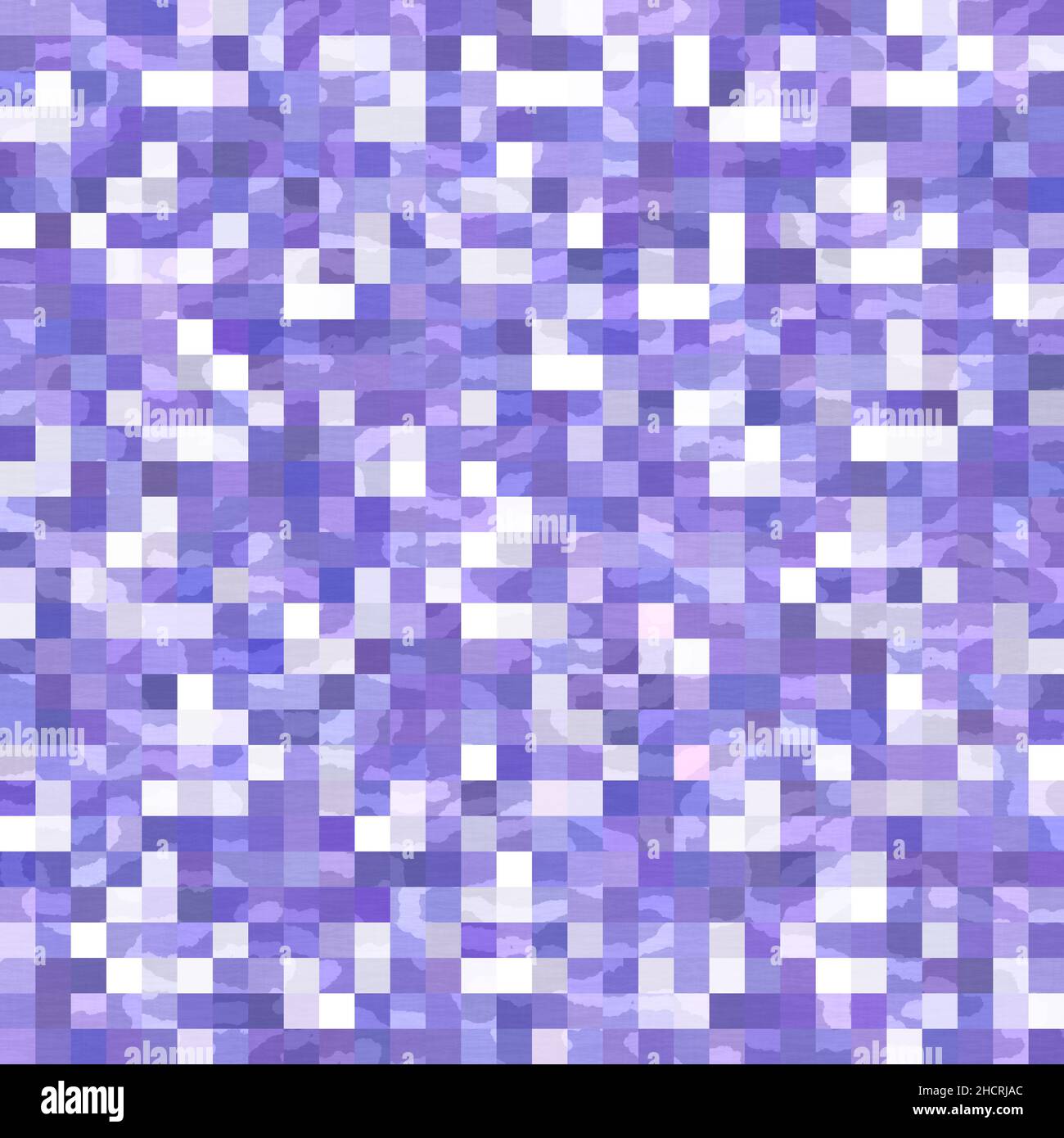 Tiny purple geometric mosaic pixel grid seamless pattern. Modern square ...
