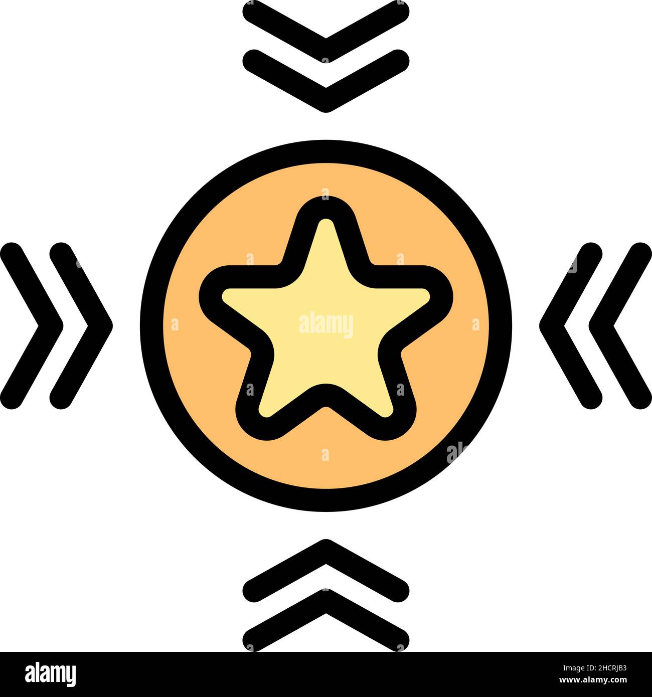 Self-esteem star idea icon. Outline self-esteem star idea vector icon color flat isolated Stock Vector