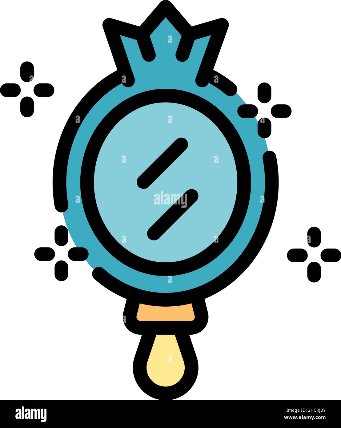 Self-esteem princess mirror icon. Outline self-esteem princess mirror ...