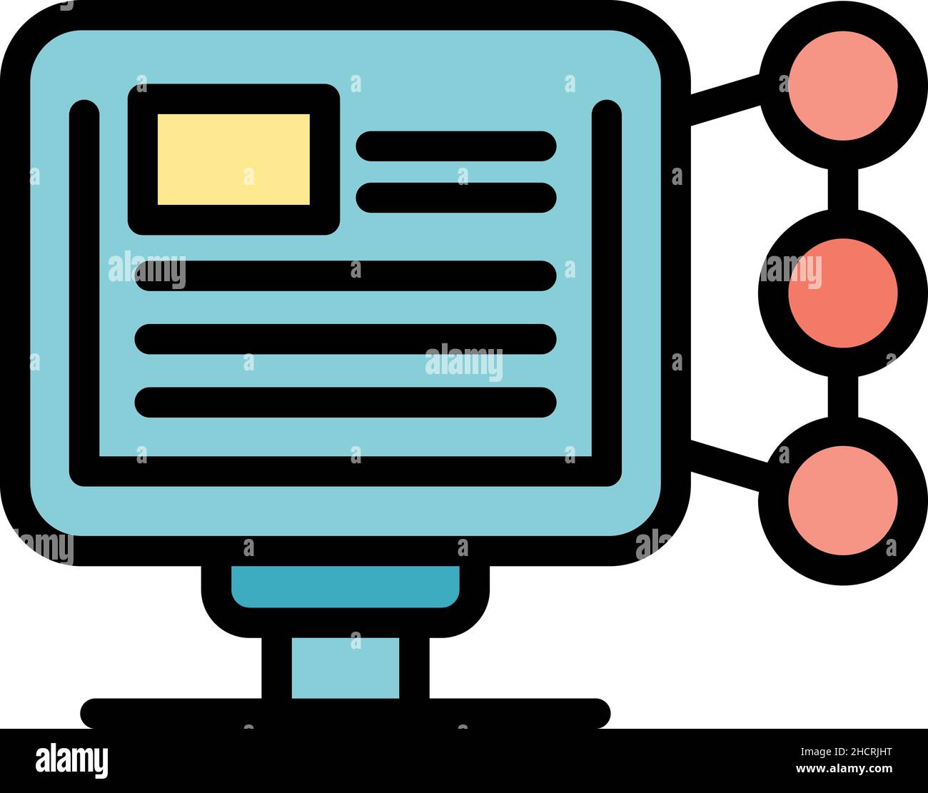 Project campaign icon. Outline project campaign vector icon color flat ...