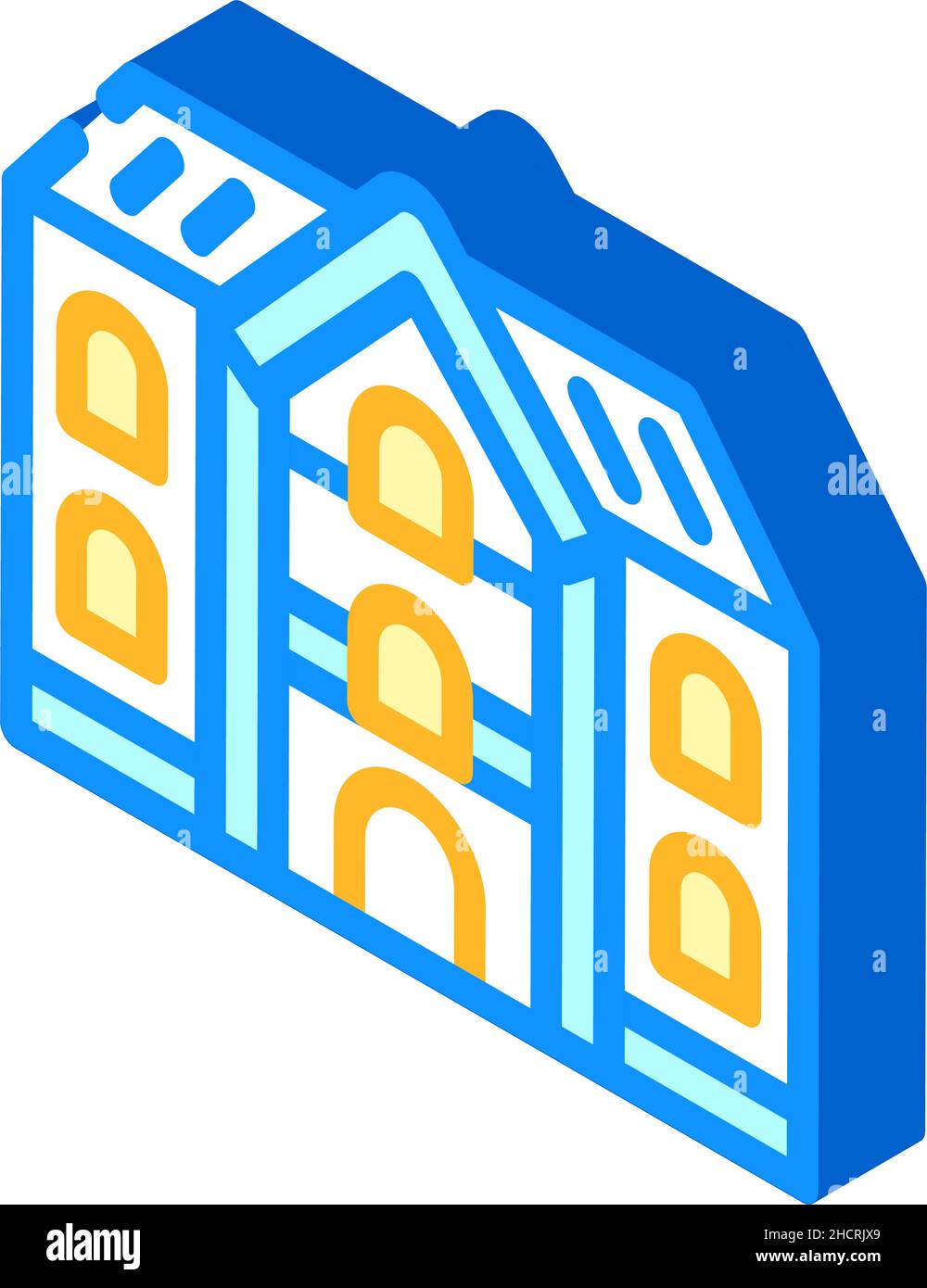 school building isometric icon vector illustration Stock Vector Image ...