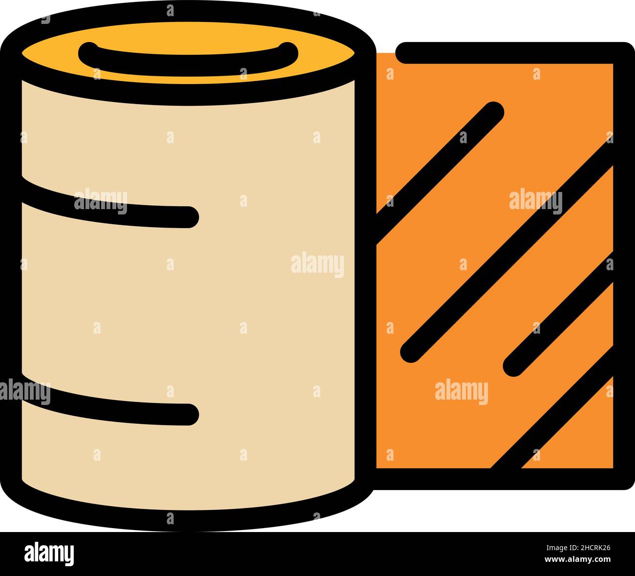 Paper roll icon. Outline paper roll vector icon color flat isolated ...