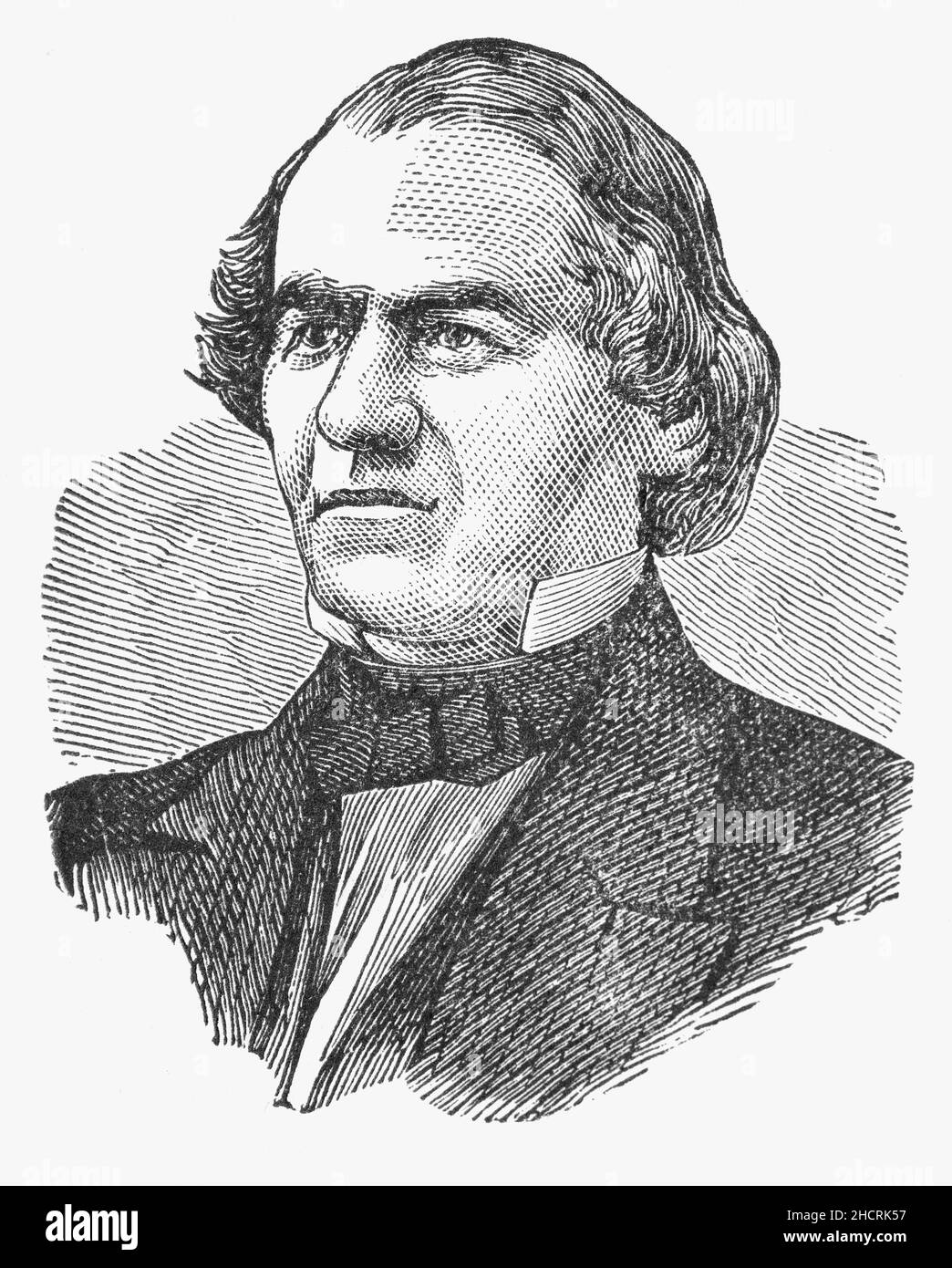 A late 19th Century portrait of Andrew Johnson (1808-1875) was the 17th president of the United States, serving from 1865 to 1869. He assumed the presidency as vice president at the time of Abraham Lincoln's assassination. Johnson was a Democrat who ran with Lincoln, coming to office as the Civil War concluded. He favored quick restoration of the seceded states to the Union without protection for the former slaves. This led to conflict with the Republican-dominated Congress, culminating in his impeachment by the House of Representatives in 1868. He was acquitted in the Senate by one vote. Stock Photo