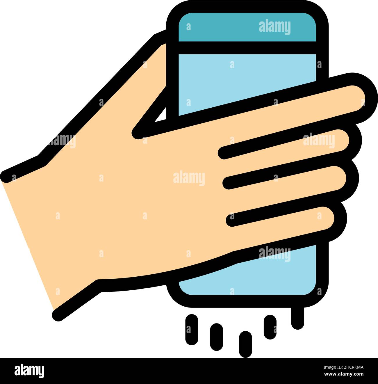Salting hand icon. Outline salting hand vector icon color flat isolated ...