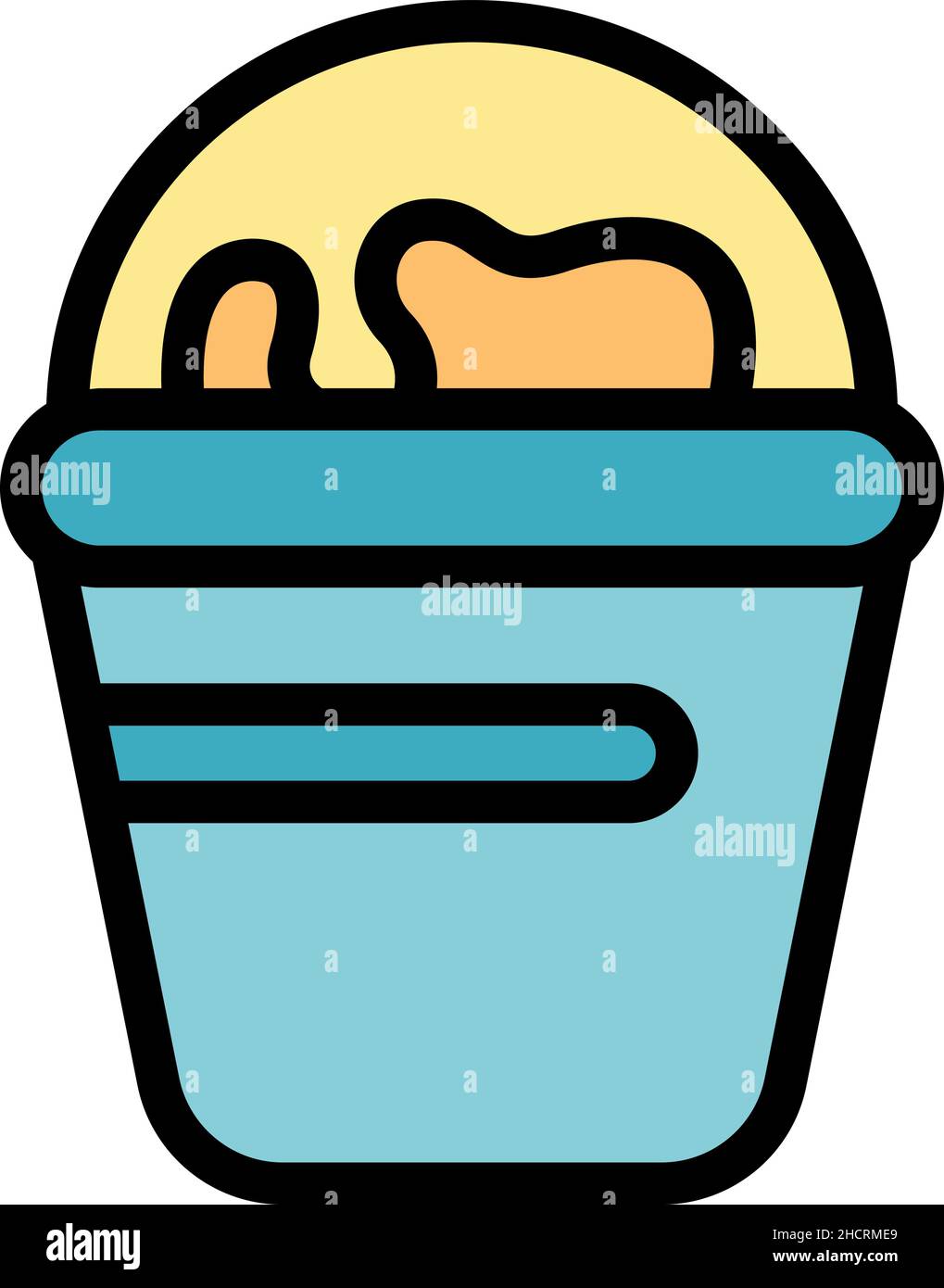 Bucket dairy product icon. Outline bucket dairy product vector icon