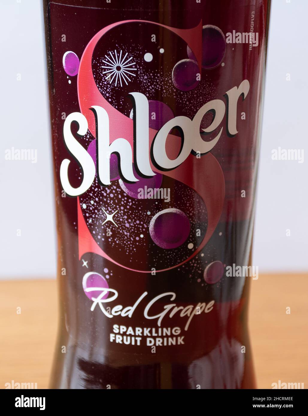 Bottle of Shloer red grape juice Stock Photo