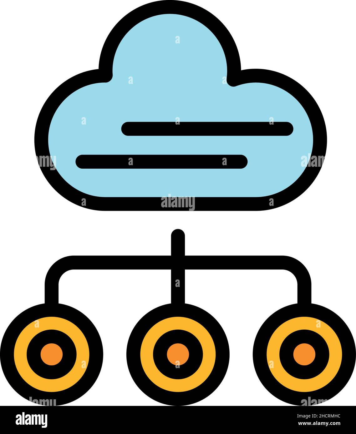Cloud marketing solution icon. Outline cloud marketing solution vector ...