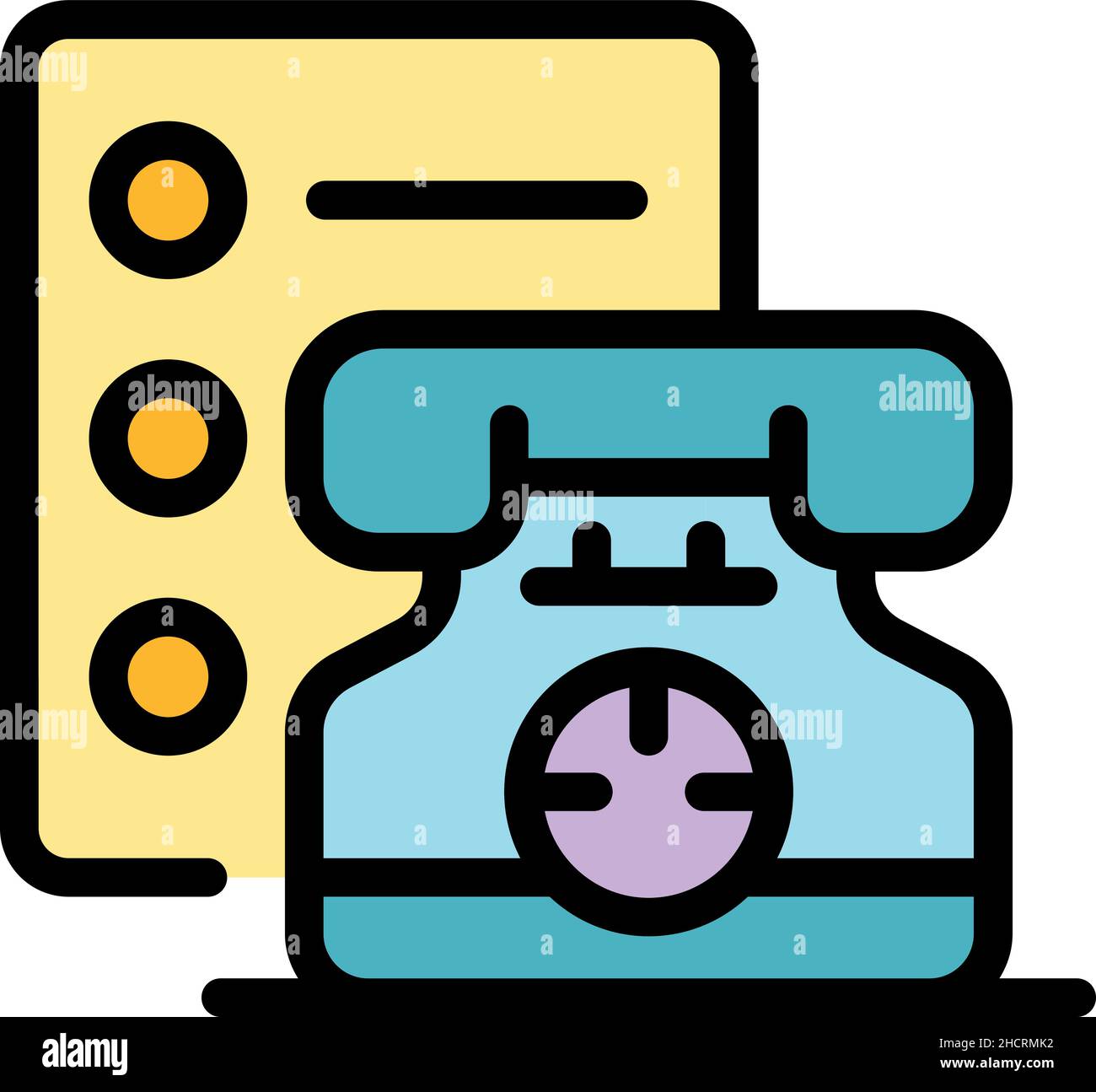 Phone checklist icon. Outline phone checklist vector icon color flat ...