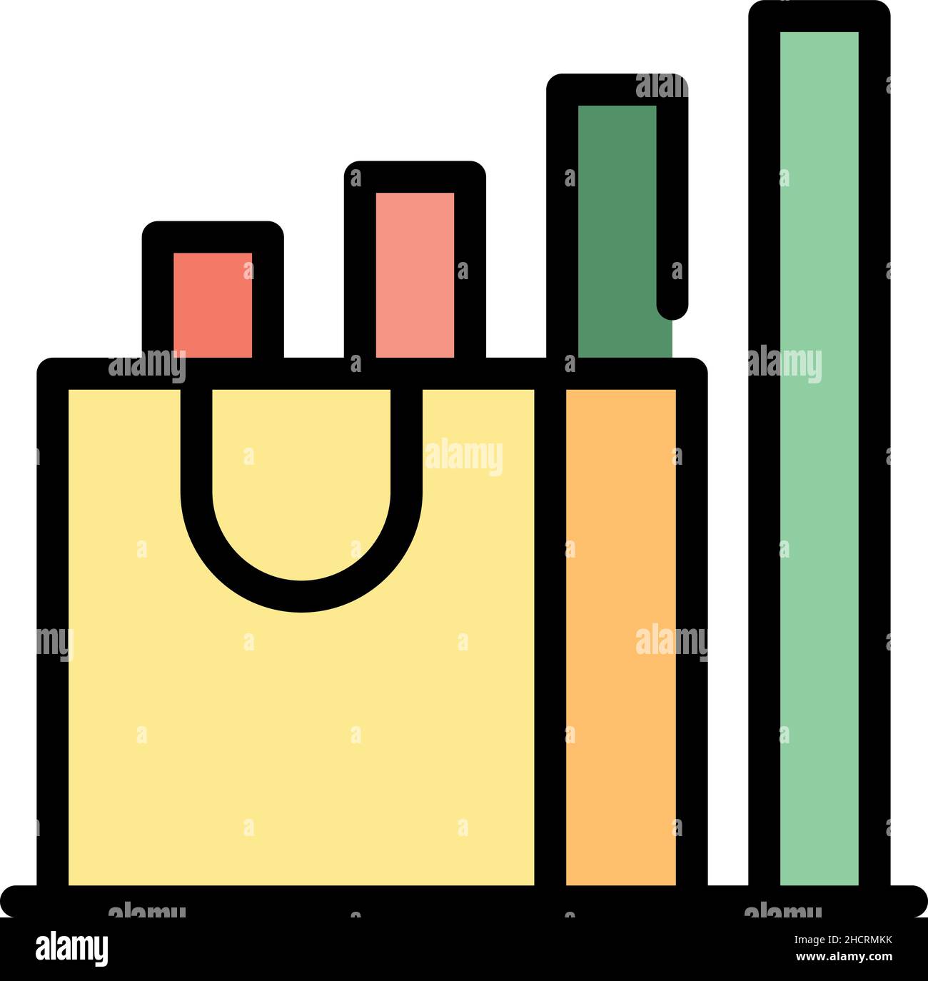 Market bars graph icon. Outline market bars graph vector icon color ...