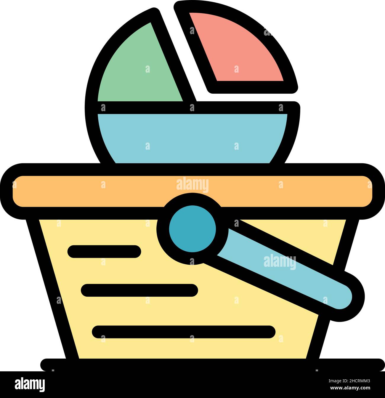 Shopping segmentation icon. Outline shopping segmentation vector icon color flat isolated Stock Vector