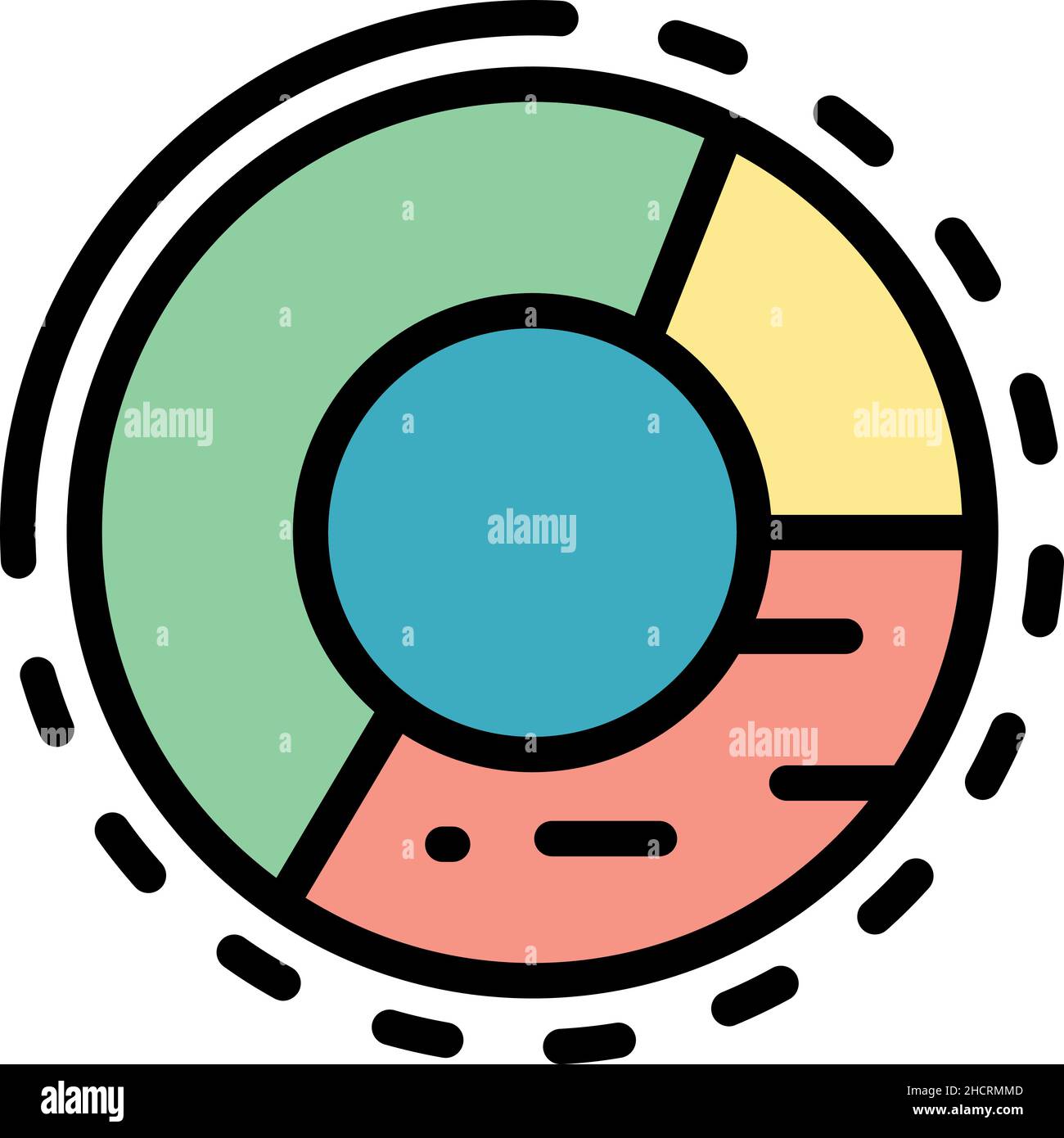 Market infographic icon. Outline market infographic vector icon color ...